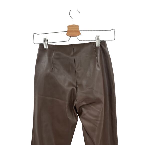 I.Am.Gia Estyn Pants Faux Leather Flare Bootcut Low Rise Brown Size XXS - Picture 8 of 13